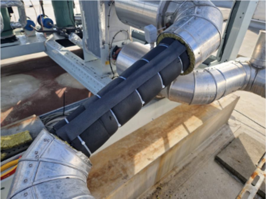 Foam insulation closed over the fitted OH4 sheeting