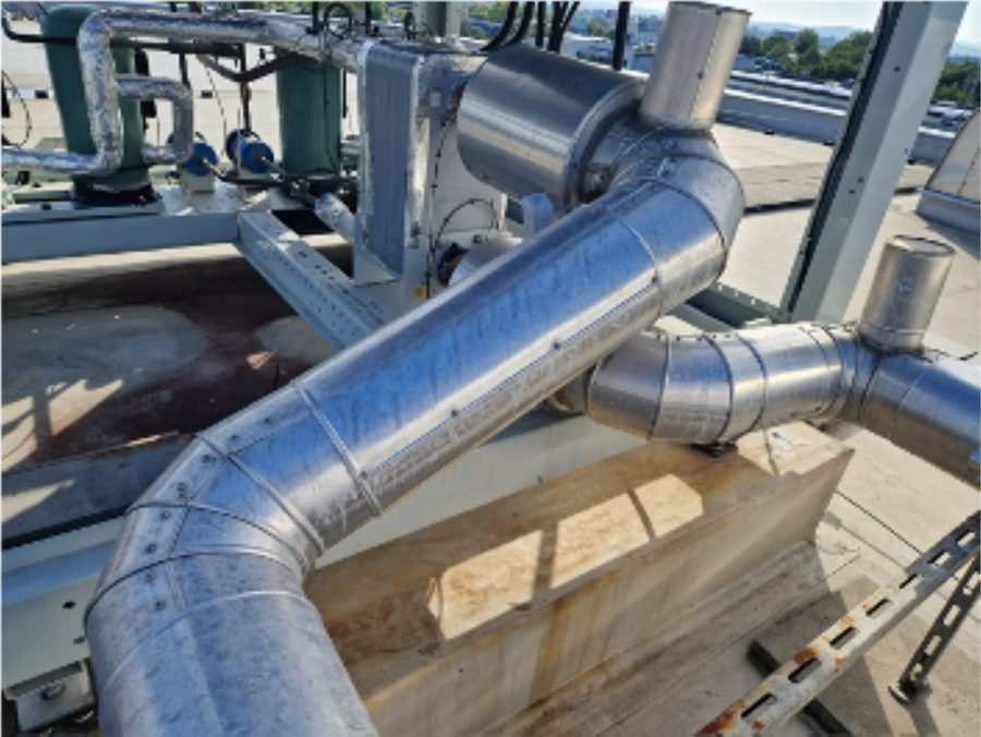 Metal cladding refitted around the insulated pipework